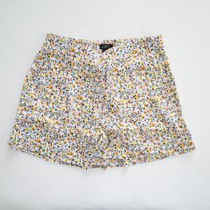 NWT LOFT Inked Floral Print Pleated Shorts 00